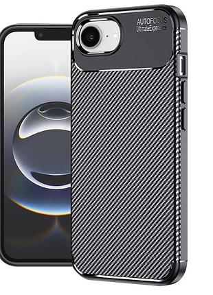 Чехол fiji ultimate carbon для apple iphone 16e противоударный бампер черный