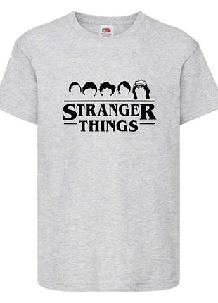 Футболка очень странные дела stranger thing 006 серая, 104-116-128-140-152-164 размер