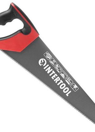Ножовка по дереву intertool 400 мм тройная заточка 7t х 1" с тефлоновым покрытием