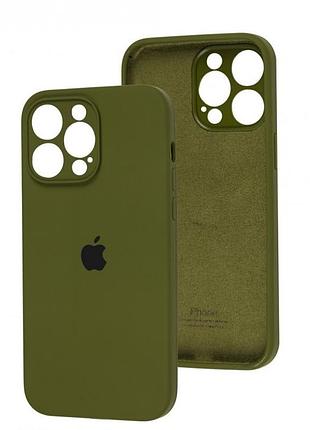 Чехол fiji silicone case full camera для apple iphone 12 pro бампер накладка с защитой камеры army green