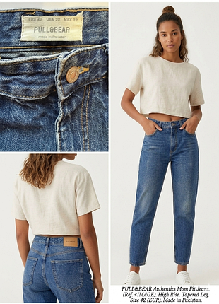 Стильні джинси pull&bear mom fit — оригінал eur 42/usa 32/mex 32