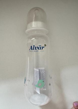 Пляшечка для годування alvär baby, 250 мл, соска середній потік (4+ міс)