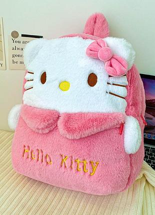 Рюкзак kuromi hello kitty плюшевий 38*35*12 см великий рожевий рюкзак для фанатів аніме