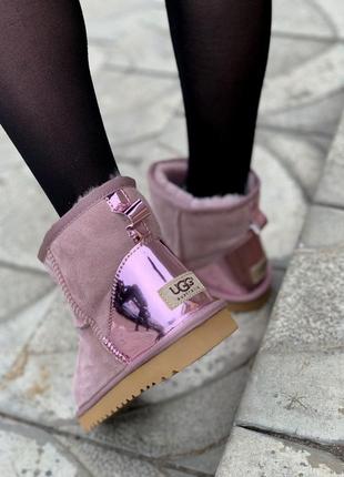 🌹угги жіночі зимні з хутром, розові🌹. ugg pink. женские угги