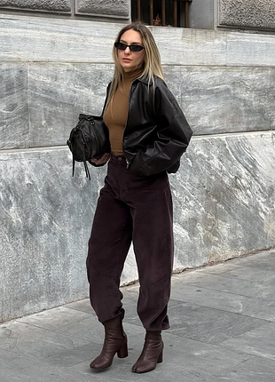 Вельветовые брюки баллоны zara