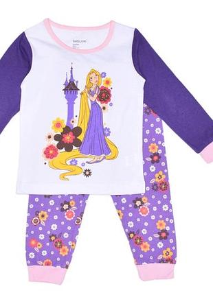 Піжама дитяча рапунцель disney для дівчинки бавовняна фіолетова піжама з принцесою р. 95,120 см 95 см