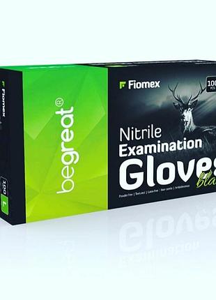 Одноразові нітрилові рукавиці, чорні fiomex, premium - 50 пар/уп, l