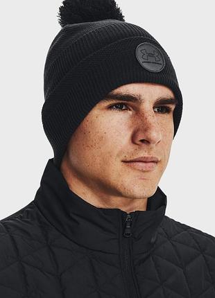 Мужская черная шапка ua driver pom-blk under armour 1373107-001