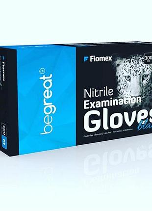 Одноразові нітрилові рукавиці, чорні fiomex, premium - 50 пар/уп, m