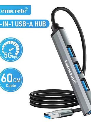 Usb hub 3.0+2.0 на 4 порта. длина кабеля 60 см. высокоскоростной хаб юсб концентратор разветвитель