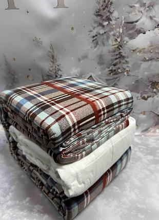 Постельное белье фланелевое байковое cotton евро размер с простыней на резинке