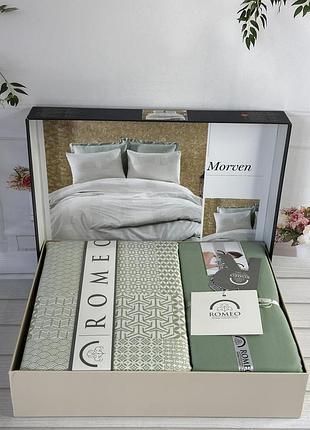 Постельное сатиновое белье евро размер 200 на 220 см romeo home morven