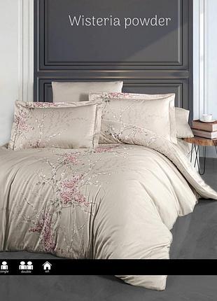 Постельное белье issi home сатин люкс eвро размер wisteria powder