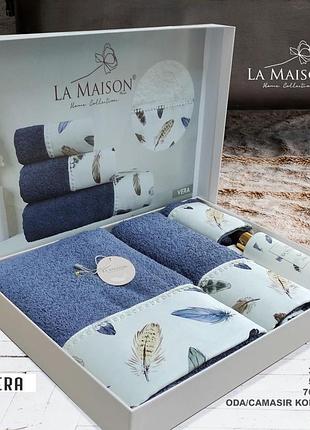 Набір махрових рушників la maison 3 штуки та парфуми для дому vera