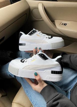 Puma calli sport mix white black, кроссовки пума женские, кроссовки жеncкие пума