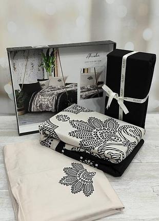 Постельное белье сатин жаккард deluxe евро размер 200 на 220 см clasy ahiska