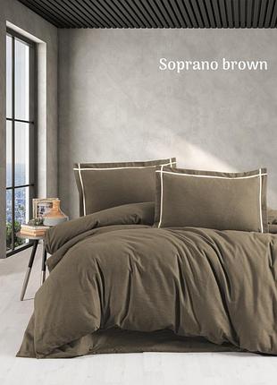 Постельное белье фланелевое first сhoice евро размер soprano brown