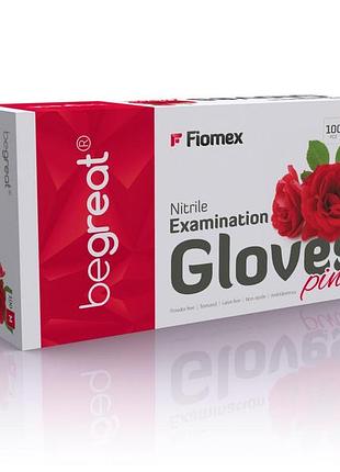 Рукавички нітрилові, рожеві fiomex, premium - 50 пар/уп, xs
