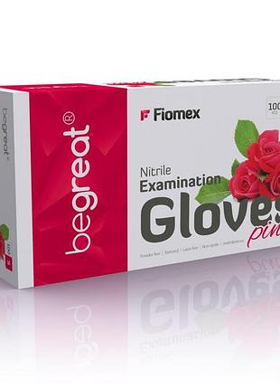 Рукавички нітрилові, рожеві fiomex, premium - 50 паруп, m