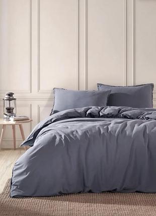 Постельное белье limasso вареный хлопок евро размер 200 на 220 см natural grey