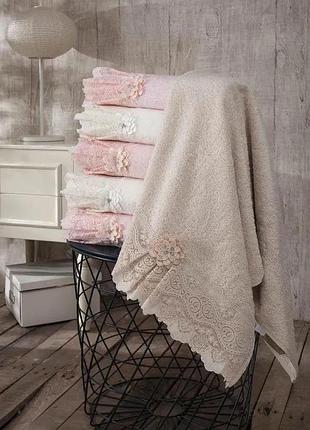 Рушники бамбукові для бані pupilla 3d 70 на 140 см romantik 6 штук