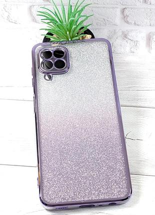 Чохол luxury case для samsung galaxy a22 / a225 бампер силіконовий ombre блискітки фіолетовий
