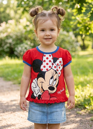 Красная футболка с минни маус minnie mouse для девочки 1,5-2 года 86-92 george