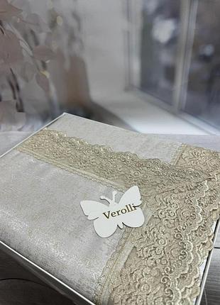 Скатертина прямокутна verolli мереживна на стіл 160 на 220 см туреччина