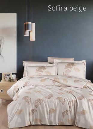 Постельное белье issi home сатин люкс полуторный размер sofira beige