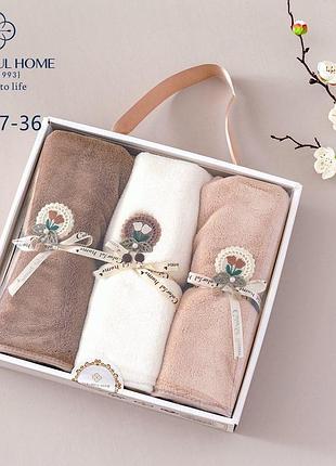 Набор кухонных полотенец из микрофибры colorfui home 3 штуки 35 на 70 см