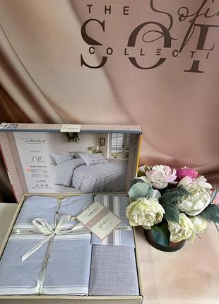 Постільна білизна ранфорс євро розмір 200 на 220 см istanbul loft blue туреччина