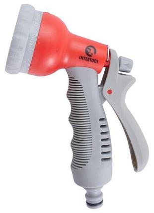 Пистолет-распылитель для полива intertool 8 функций x 1 адаптер x 2 коннектора