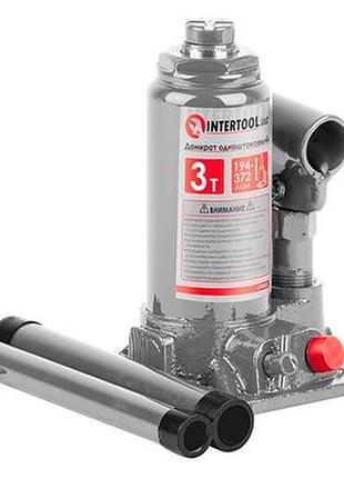 Домкрат гидравлический intertool 3 т х 350 мм одноштоковый