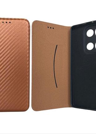 Чехол книжка для телефона xiaomi redmi 15c 5g 173mm europe version fiber на магните с функцией подставки и карманом для карт brown