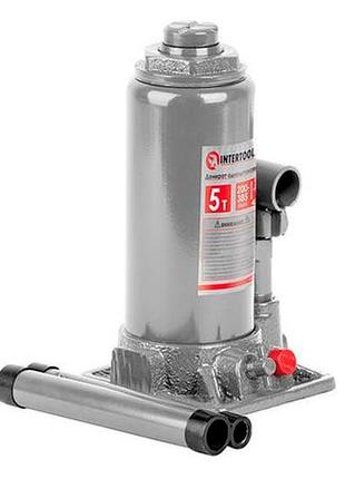 Домкрат гидравлический intertool 5 т х 355 мм одноштоковый