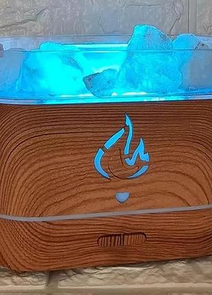 Увлажнитель воздуха с камнями aroma diffuser (соляная лампа + ночник, led подсветка) ad-1928
