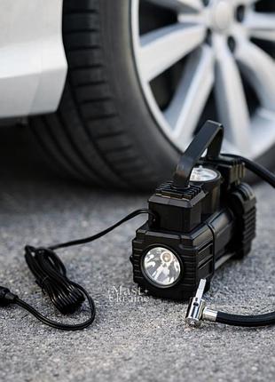 Компресор автомобільний 12v від прикурювача air pump, портативний автокомпресор для накачування шин з манометром, xl-1025-black