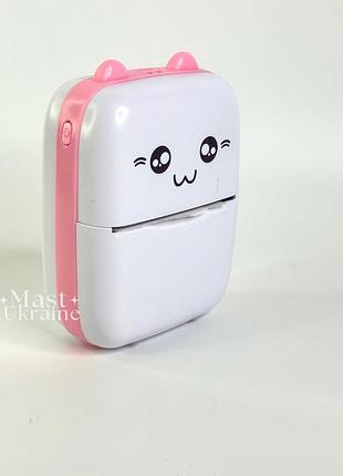 Портативный мини принтер smart mini printer, детский термопринтер розовый fv-262-pink 2