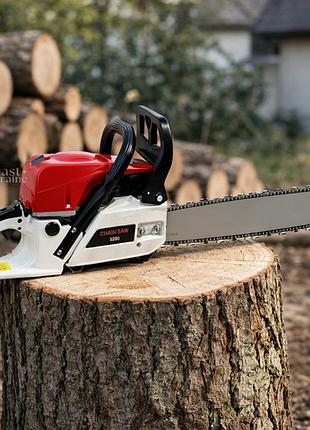 Бензопила ланцюгова з шиною 18″ chain saw 5200, потужна бензинова пила для дров, садових та будівельних робіт, ms-461