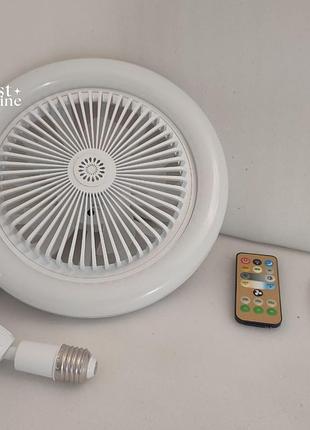 Вентилятор-люстра в патрон led multi-function fan light с поворотным шарниром + пульт eva-27 3