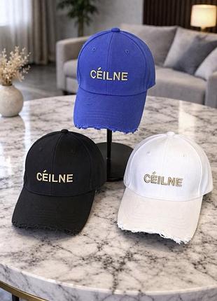 Брендовая рванная кепка селин, кепка celine, брендовая бейсболка селин, бейсболка celine, кепка рваная, рванка