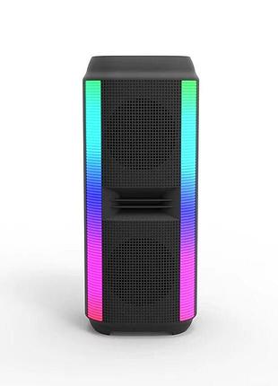 Портативная bluetooth колонка ms-3631bt 20вт, rgb-подсветка, usb, sd, 38.5х16х14см black