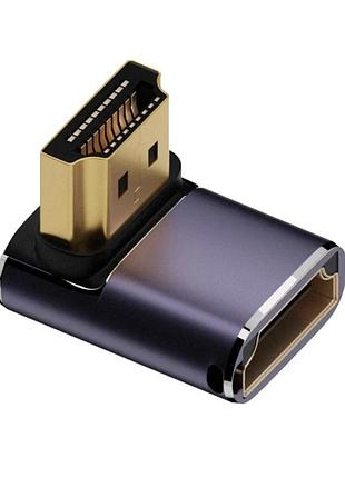 Переходник hdmi(m)-hdmi(f) угловой, адаптер hdmi 2.1, 8k/60hz, угол 90° вниз, folem 8k07