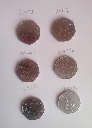 Лот колекційних 50 пенс різних років 1500 грн