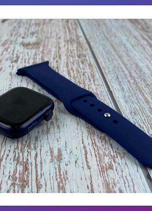 Смарт часы фитнес браслет трэккер apl watch series 6 m16 mini пульсометром тонометром погода синие + подарок