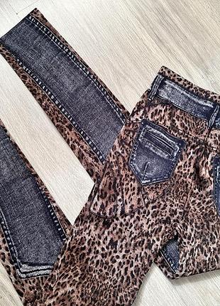 Лосины джинс-леопард.