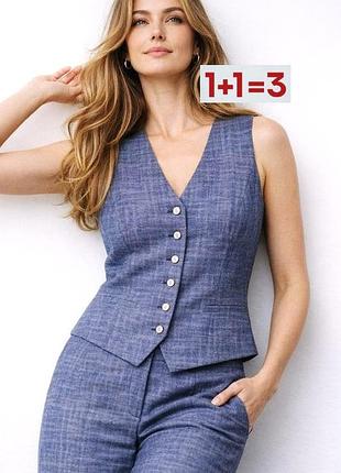 1+1=3 🎁жіноча костюмна жилетка топ на ґудзиках від primark