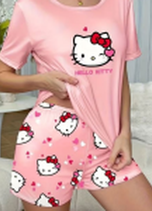 Женская розовая пижама hello kitty