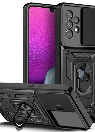 Противоударный чехол для samsung a53 5g (a536) с защитой камеры defender (чёрный)