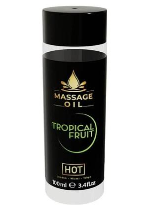 Массажное масло hot massage oil tropical fruit с ароматом тропических фруктов, 100 мл.